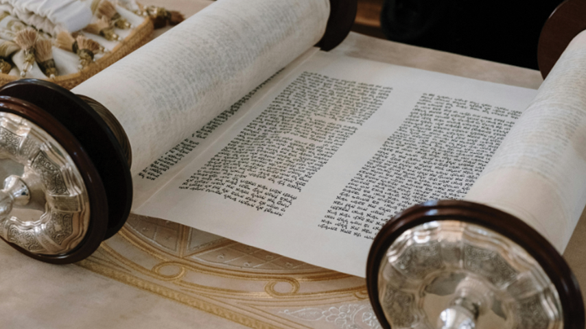 Torah scroll opened